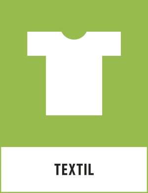 Textil avfall klisterdekal